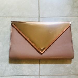 Brand New Rose Gold Envelope Clutch